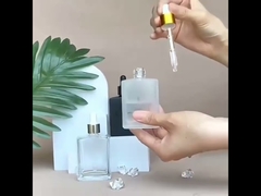 30ml 50ml ブラック フロステッド スクエア エッセンシャルオイル ドロッパー ボトル